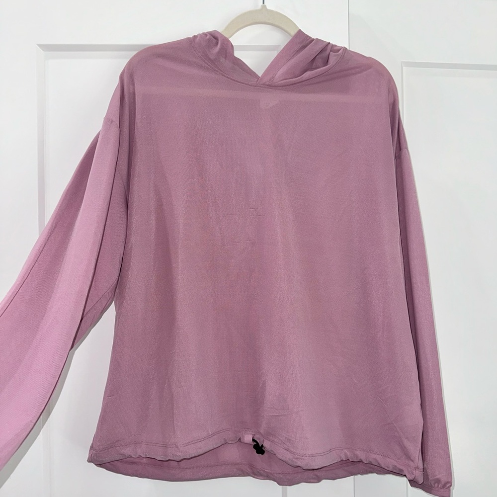 Long Sleeve Hooded Mauve Pullover